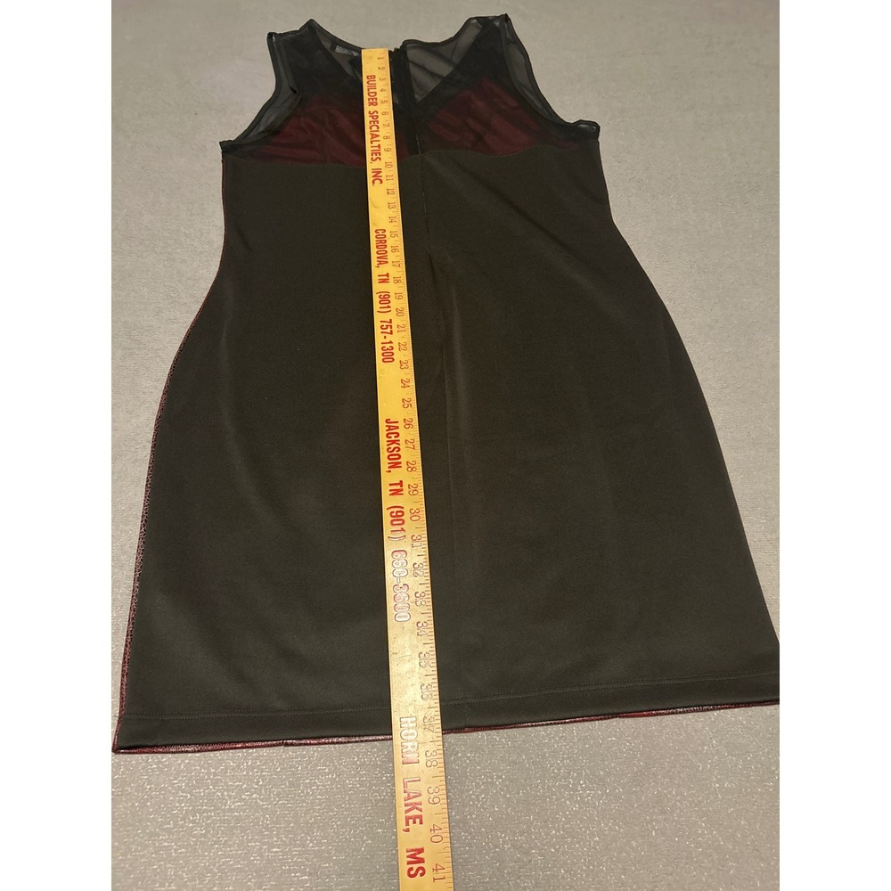 Fashion To Figure Burgundy Snakeskin Faux Leather Mesh Dress 3X Bodycon - Picture 7 of 7
